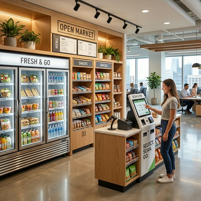 Custom micro market in a Southwest Florida office break room