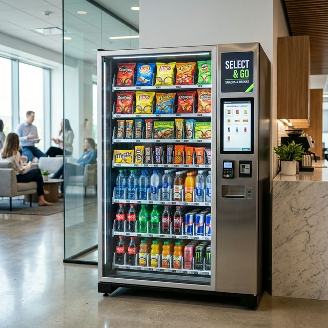 Modern vending machine in a Cape Coral office break room